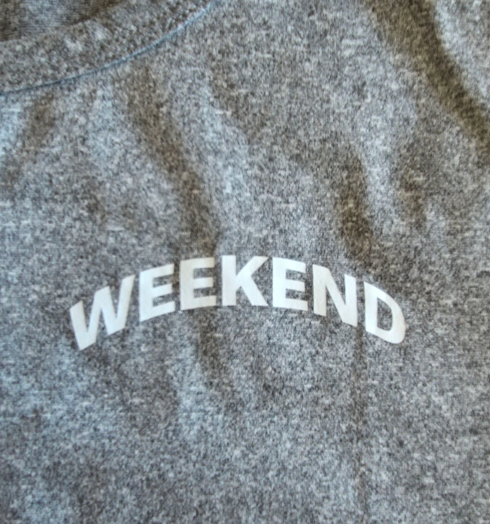T-shirt cinza mesclado M 38 "WEEKEND" crop top mangas curtas – photo 4